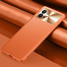 Soft Luxury Leather Snap On Case Cover S03 for Vivo iQOO 9 Pro 5G Orange
