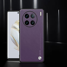 Soft Luxury Leather Snap On Case Cover S03 for Vivo X90 5G Purple