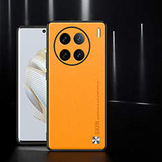 Soft Luxury Leather Snap On Case Cover S03 for Vivo X90 Pro 5G Orange
