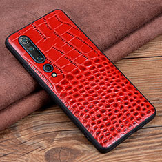 Soft Luxury Leather Snap On Case Cover S03 for Xiaomi Mi 10 Red