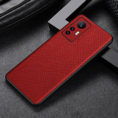 Soft Luxury Leather Snap On Case Cover S03 for Xiaomi Mi 12 Pro 5G Red