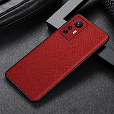 Soft Luxury Leather Snap On Case Cover S03 for Xiaomi Mi 12S 5G Red