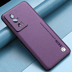 Soft Luxury Leather Snap On Case Cover S03 for Xiaomi Poco F5 Pro 5G Clove Purple