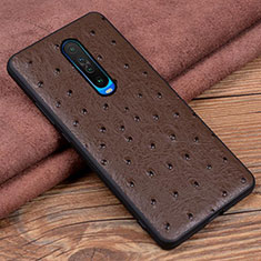 Soft Luxury Leather Snap On Case Cover S03 for Xiaomi Redmi K30 5G Brown