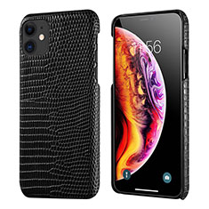 Soft Luxury Leather Snap On Case Cover S04 for Apple iPhone 11 Black