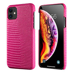 Soft Luxury Leather Snap On Case Cover S04 for Apple iPhone 11 Hot Pink
