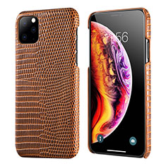 Soft Luxury Leather Snap On Case Cover S04 for Apple iPhone 11 Pro Brown