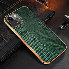 Soft Luxury Leather Snap On Case Cover S04 for Apple iPhone 13 Mini Green