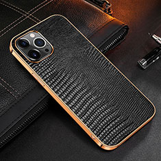 Soft Luxury Leather Snap On Case Cover S04 for Apple iPhone 13 Pro Black