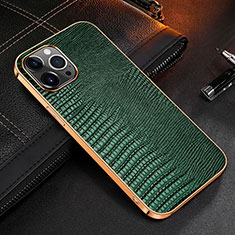 Soft Luxury Leather Snap On Case Cover S04 for Apple iPhone 13 Pro Green