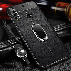 Soft Luxury Leather Snap On Case Cover S04 for Huawei Enjoy 10 Plus Black