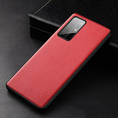 Soft Luxury Leather Snap On Case Cover S04 for Huawei Honor 30S Red