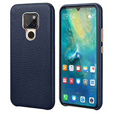 Soft Luxury Leather Snap On Case Cover S04 for Huawei Mate 20 Blue