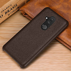 Soft Luxury Leather Snap On Case Cover S04 for Huawei Mate 20 Lite Brown