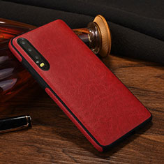Soft Luxury Leather Snap On Case Cover S04 for Huawei P30 Red