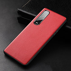 Soft Luxury Leather Snap On Case Cover S04 for Oppo Find X2 Pro Red