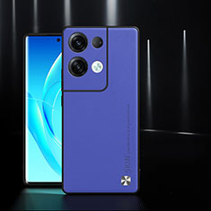 Soft Luxury Leather Snap On Case Cover S04 for Oppo Reno8 Pro 5G Blue