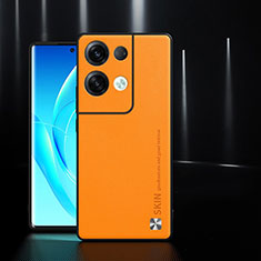 Soft Luxury Leather Snap On Case Cover S04 for Oppo Reno8 Pro+ Plus 5G Orange