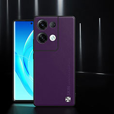 Soft Luxury Leather Snap On Case Cover S04 for Oppo Reno9 Pro 5G Purple