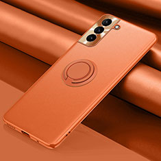 Soft Luxury Leather Snap On Case Cover S04 for Samsung Galaxy S21 5G Orange