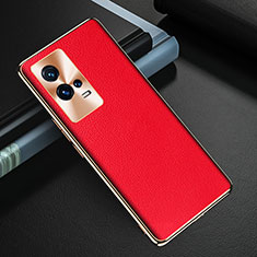 Soft Luxury Leather Snap On Case Cover S04 for Vivo iQOO 8 5G Red