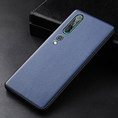Soft Luxury Leather Snap On Case Cover S04 for Xiaomi Mi 10 Blue