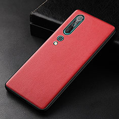 Soft Luxury Leather Snap On Case Cover S04 for Xiaomi Mi 10 Red