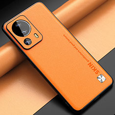 Soft Luxury Leather Snap On Case Cover S04 for Xiaomi Mi 13 Lite 5G Orange