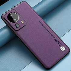 Soft Luxury Leather Snap On Case Cover S04 for Xiaomi Mi 13 Lite 5G Purple