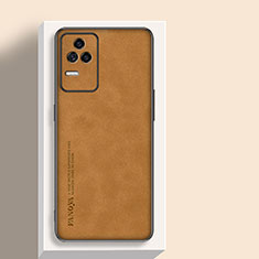 Soft Luxury Leather Snap On Case Cover S04 for Xiaomi Poco F4 5G Brown