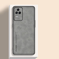 Soft Luxury Leather Snap On Case Cover S04 for Xiaomi Poco F4 5G Gray