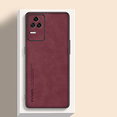Soft Luxury Leather Snap On Case Cover S04 for Xiaomi Poco F4 5G Red