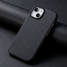 Soft Luxury Leather Snap On Case Cover S04D for Apple iPhone 13 Black