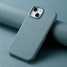 Soft Luxury Leather Snap On Case Cover S04D for Apple iPhone 13 Blue