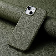 Soft Luxury Leather Snap On Case Cover S04D for Apple iPhone 13 Midnight Green