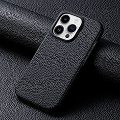 Soft Luxury Leather Snap On Case Cover S04D for Apple iPhone 13 Pro Black