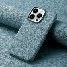 Soft Luxury Leather Snap On Case Cover S04D for Apple iPhone 13 Pro Max Blue