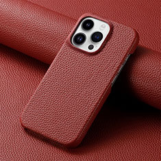 Soft Luxury Leather Snap On Case Cover S04D for Apple iPhone 13 Pro Red