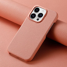 Soft Luxury Leather Snap On Case Cover S04D for Apple iPhone 14 Pro Max Pink