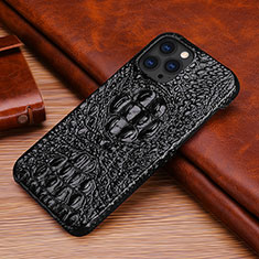 Soft Luxury Leather Snap On Case Cover S05 for Apple iPhone 13 Pro Max Black