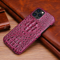 Soft Luxury Leather Snap On Case Cover S05 for Apple iPhone 13 Pro Max Purple
