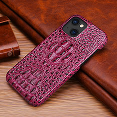 Soft Luxury Leather Snap On Case Cover S05 for Apple iPhone 14 Plus Purple