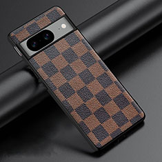 Soft Luxury Leather Snap On Case Cover S05 for Google Pixel 8 5G Brown