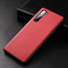 Soft Luxury Leather Snap On Case Cover S05 for Oppo F15 Red