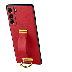 Soft Luxury Leather Snap On Case Cover S05 for Samsung Galaxy S21 Plus 5G Red
