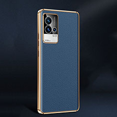 Soft Luxury Leather Snap On Case Cover S05 for Vivo iQOO 8 5G Blue