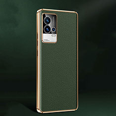 Soft Luxury Leather Snap On Case Cover S05 for Vivo iQOO 8 5G Green