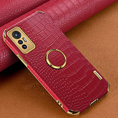 Soft Luxury Leather Snap On Case Cover S05 for Xiaomi Mi 12 Pro 5G Red