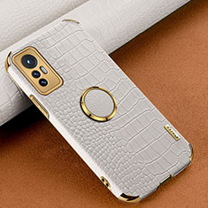 Soft Luxury Leather Snap On Case Cover S05 for Xiaomi Mi 12 Pro 5G White