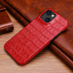 Soft Luxury Leather Snap On Case Cover S06 for Apple iPhone 13 Mini Red